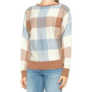 Cynthia Rowley Brown & Blue Plaid Sweater